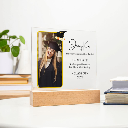 Graduation Gift, Personalized Print, Congratulations, Grad Gift For Daughter, Granddaughter, Best Friends, Acrylic Plaque And Stand
