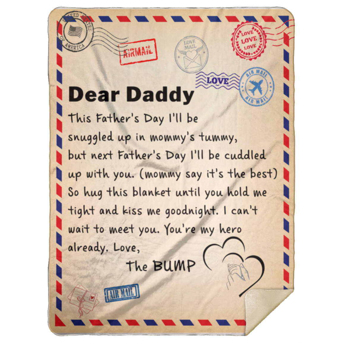 Dear Daddy Letter Blanket | Birthday Gift, Gift for Dad, Christmas Gift