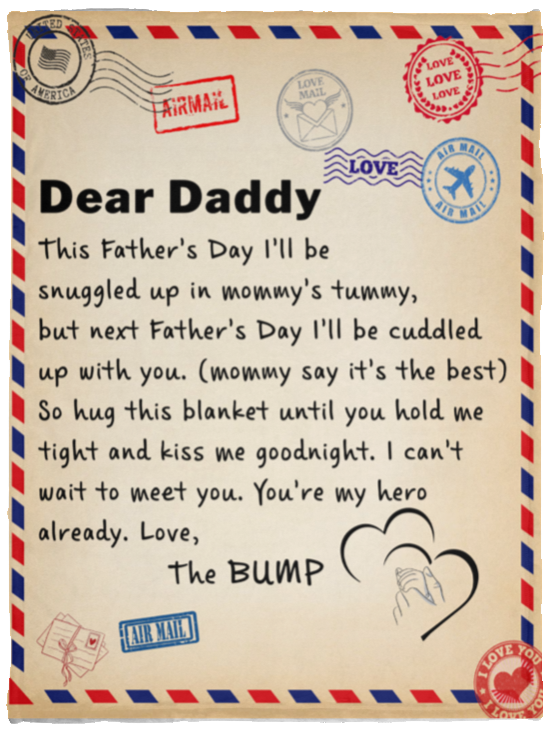 Dear Daddy Letter Blanket | Birthday Gift, Gift for Dad, Christmas Gift