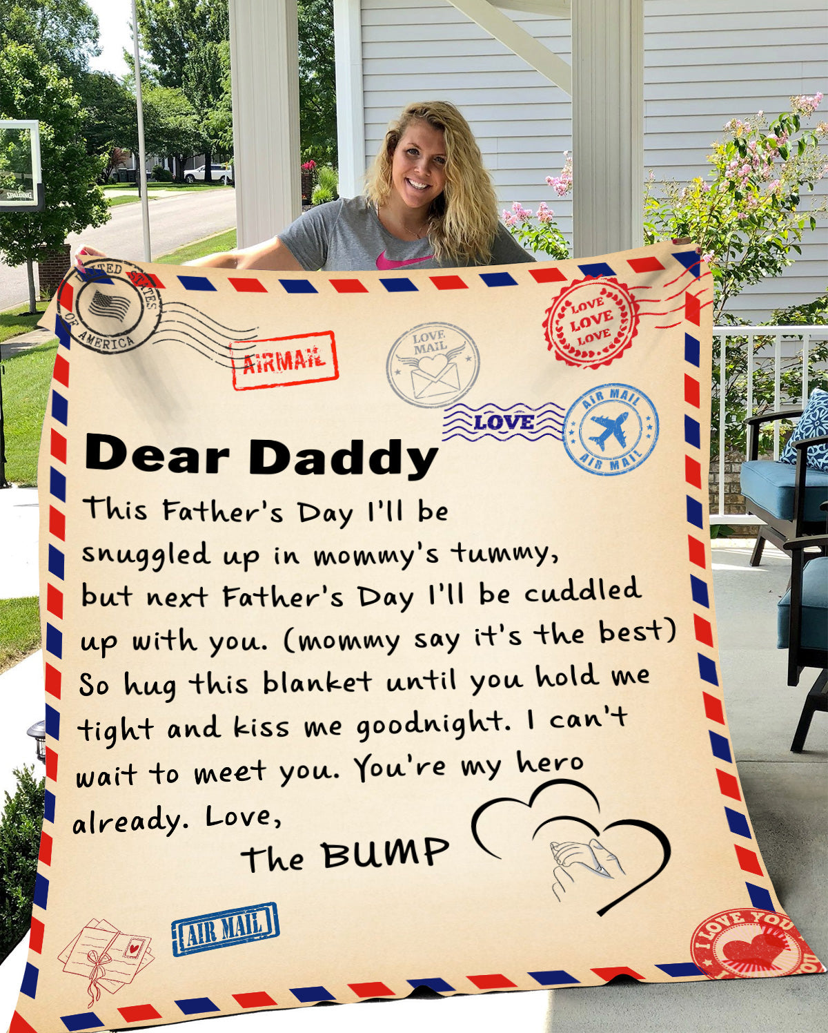 Dear Daddy Letter Blanket | Birthday Gift, Gift for Dad, Christmas Gift