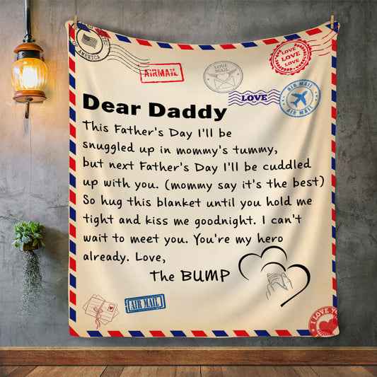 Dear Daddy Letter Blanket | Birthday Gift, Gift for Dad, Christmas Gift