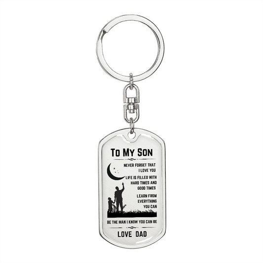 To My Son | Keychain | Personalized Engraving On The Back