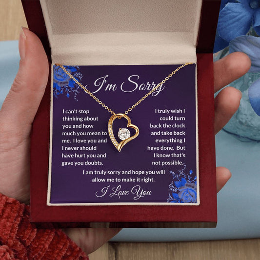 I'm Sorry | Apology Gift For Her, Forgiveness Gift | Forever Heart Necklace