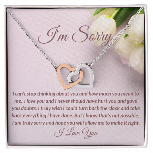 I'm Sorry | Apology Gift For Her, Forgiveness Gift | Interlocking Hearts