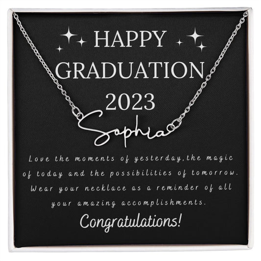 Happy Graduation 2023 | Personalize Signature Style Name Necklace