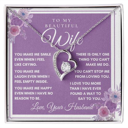 To My Beautiful Wife | You Make Me Smile | Forever Love Necklace