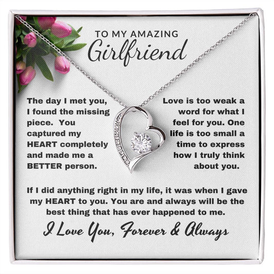 To My Amazing Girlfriend | The Day I Met You, I Found The Missing Piece | Forever Love Necklace