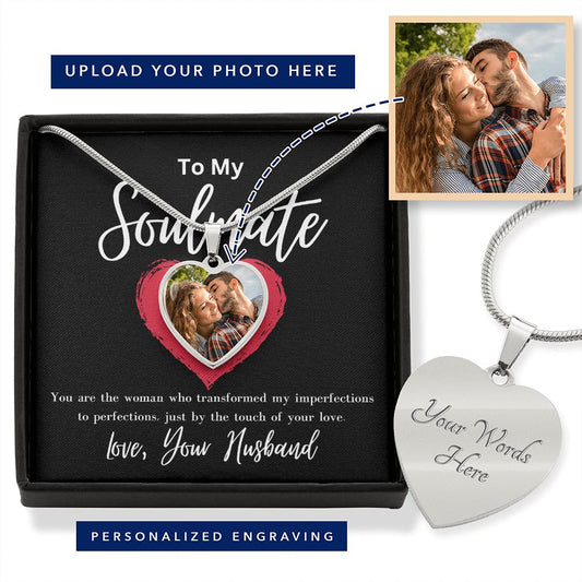 Personalized Photo Heart Necklace Gift | For Wife | Girlfriend | For Bride